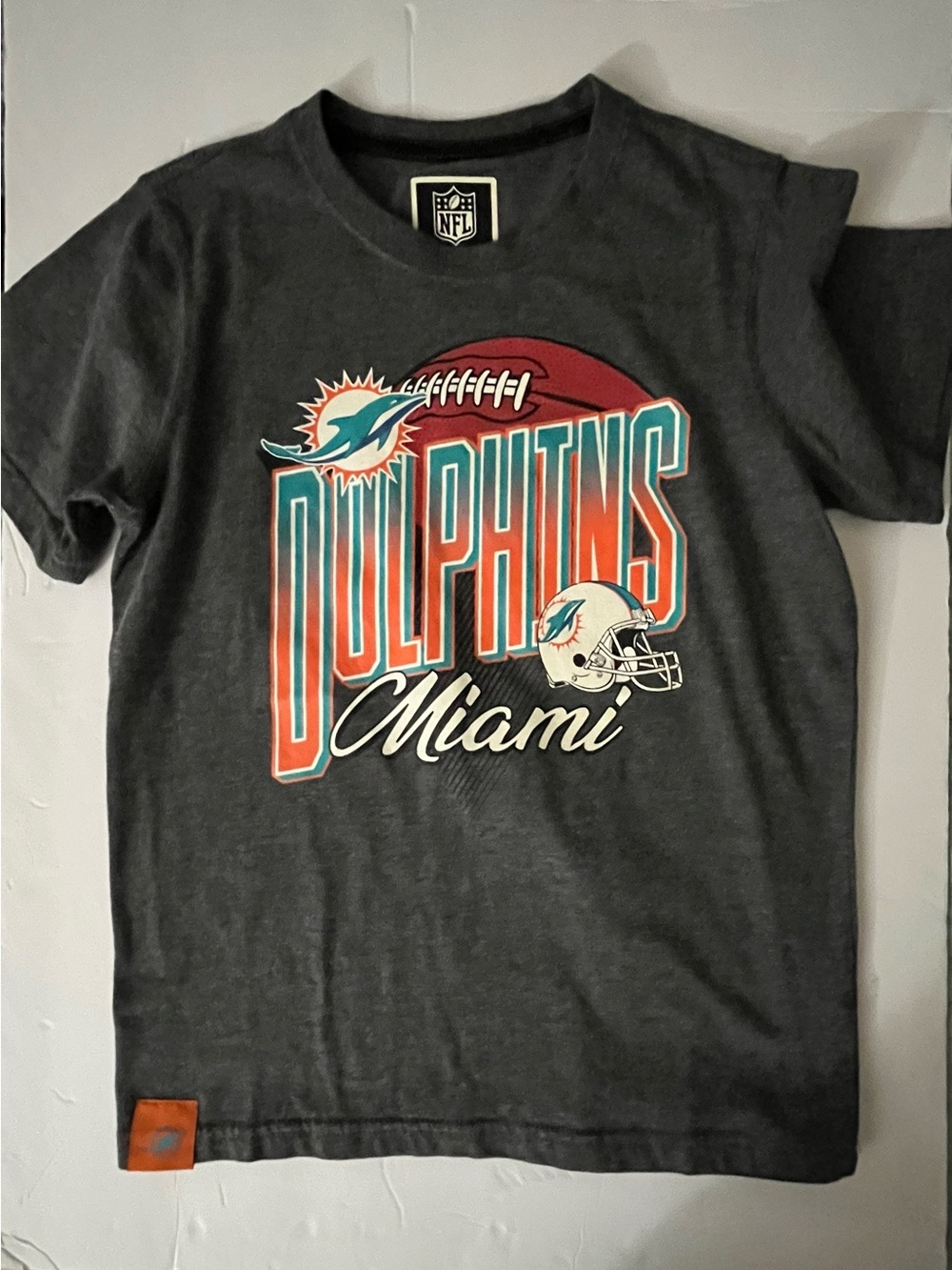 NFL Miami Dolphins Youth Short Sleeve Tee - Charcoal, Teal, Orange